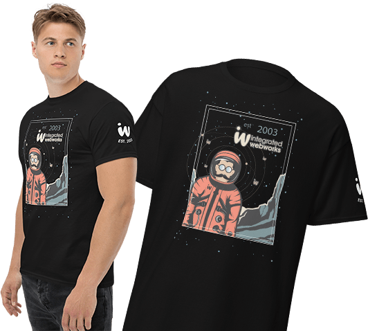 Man wearing IW Swag t-shirt