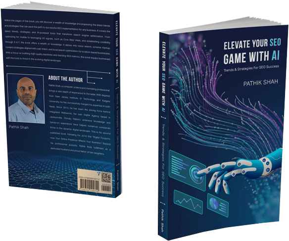 Front and Back of the Elevate Your SEO Game with AI Book